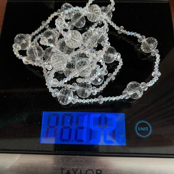 Art deco facet cut clear crystal glass beaded necklace - Picture 7 of 8